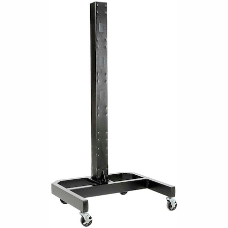 Global Industrial 78inH Mobile Post with Caster Base, Black 239200BK